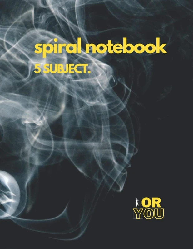 FORYOU spiral notebook 5 subject.: Advance College Ruled Paper Spiral Notebook, five Subject, Durable Plastic Cover, 8,5 x 11 inches, 400 pages, School, Wired, Black with smoke.