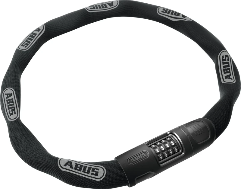 ABUS chain lock 8808C - sturdy combination lock made of specially hardened steel - easy-to-read numbers with cover - security level 9