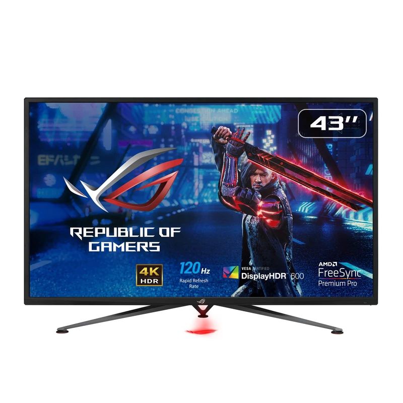ASUS ROG Strix XG438QR HDR Large Gaming Monitor â€” 43- Inch, 4K (3840 x 2160), 120 Hz, FreeSync 2 HDR, DisplayHDR 600, DCI-P3 90%, Shadow Boost, 10W Speaker x2, Remote Control