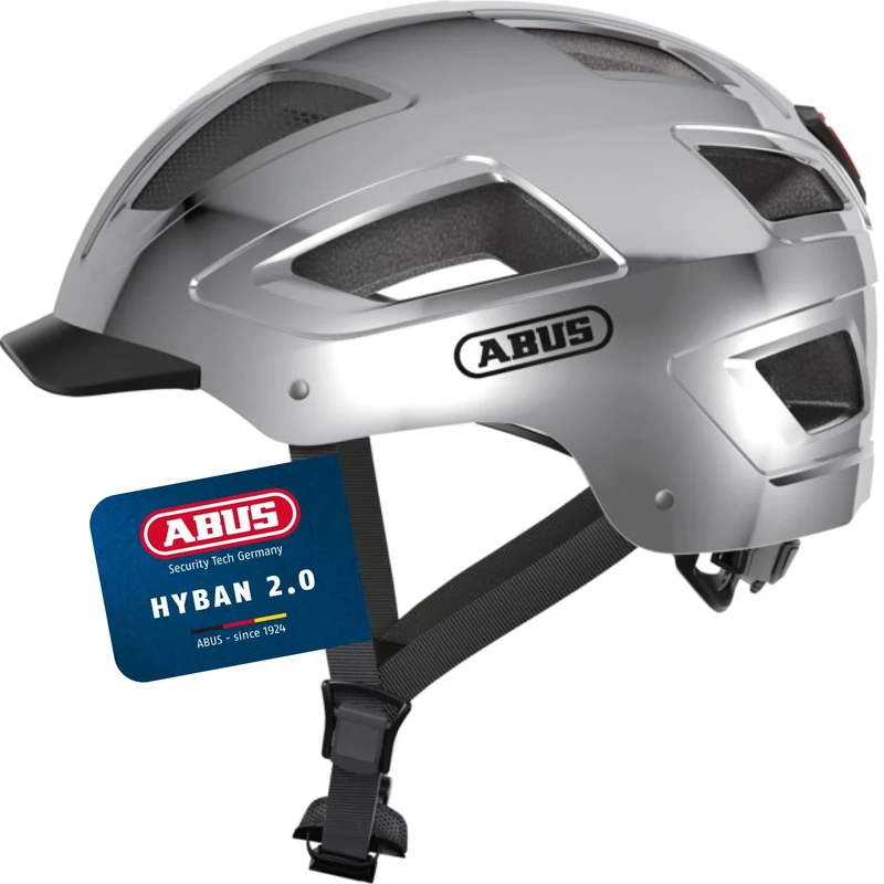 ABUS Hyban 2.0 city helmet - bike helmet with rear light, ABS hard shell, good fit - for men and women