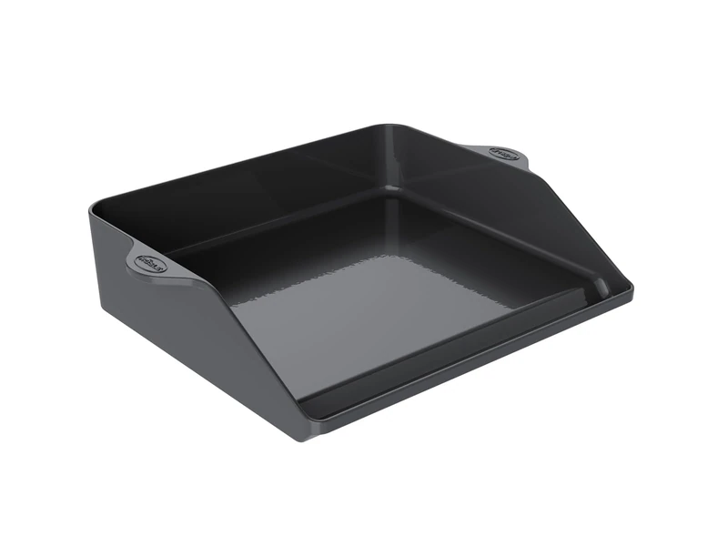 Rösle Plancha Grill Plate, Porcelain Enamelled Cast Iron Grill Plate for Meat, Vegetables and Small Grills, Extra High Rim, 47 x 36.5 cm, Black