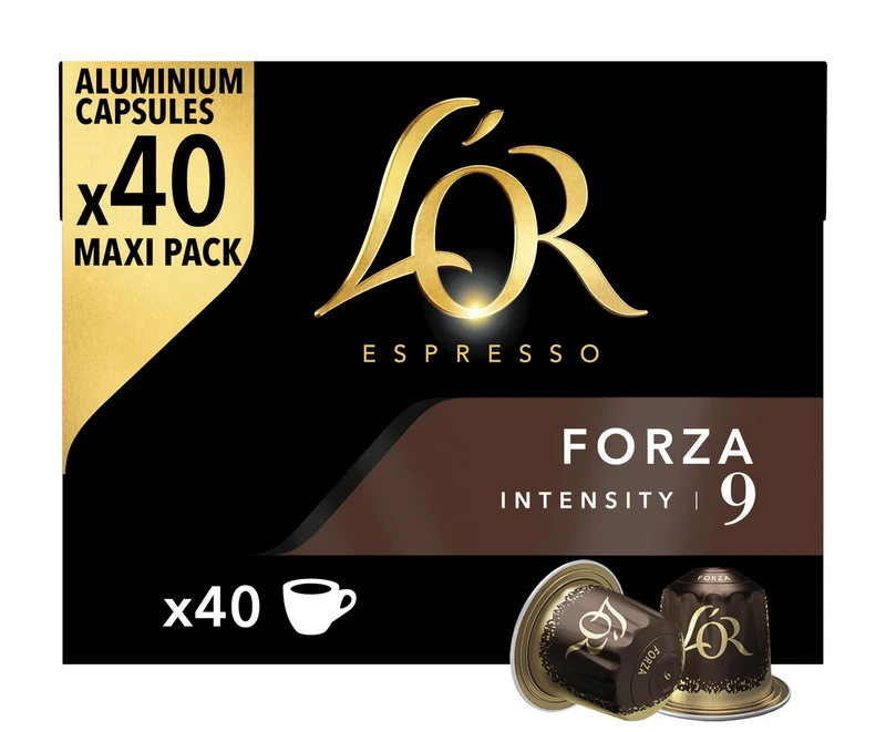 L'OR Espresso Foza Coffee Pods x40 Intensity 9 (Pack of 1, Total 40 Capsules)