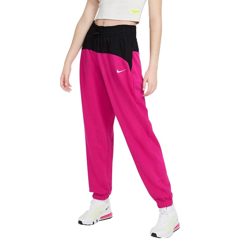 Nike CZ8172-615 W NSW ICN CLSH Jogger Mix HR Pants Womens Fireberry/Black/(White) XL