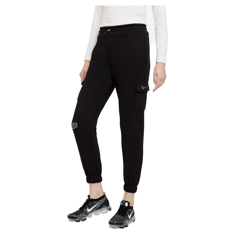 Nike CZ8905-010 W NSW SWSH Pant FT MR Pants Womens Black/(White) XL