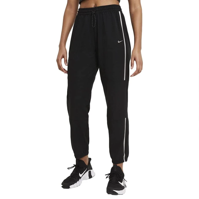 Nike DA0522-010 W NP CLN Pant Woven SP Pants Womens Black/(Metallic Silver) L