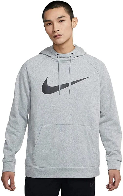 NIKE Men's M Nk Df Hdie Po Swsh Sweatshirt, Dk Grey Heather/(Black), XXL UK