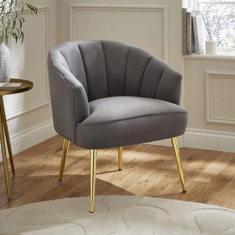 GFW Pettine Velvet Chair, Grey