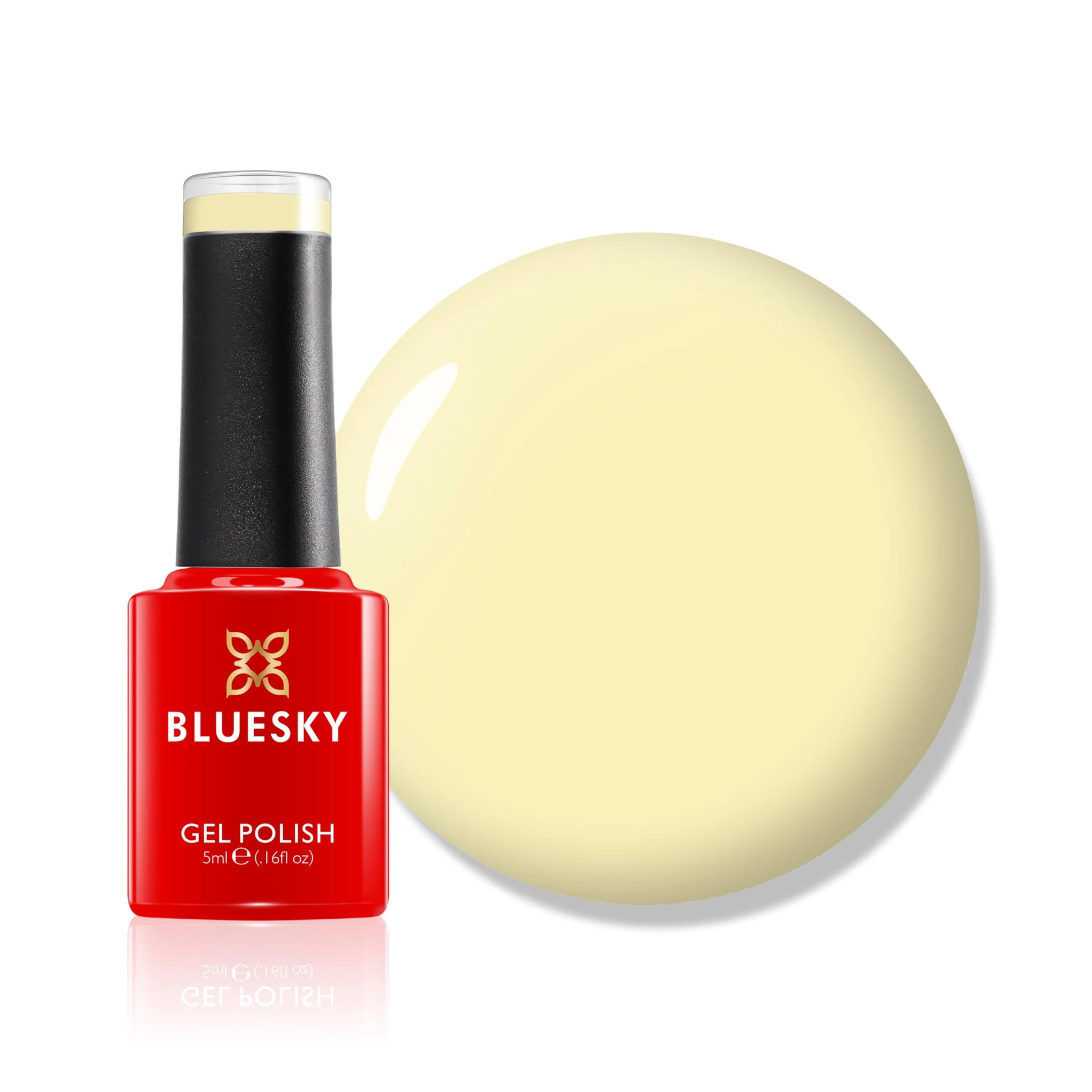 Bluesky Gel Nail Polish, Lemon Yellow - CS12, Pastel, Yellow, Long Lasting, Chip Resistant, 5ml (Requires Drying Under UV LED Lamp)