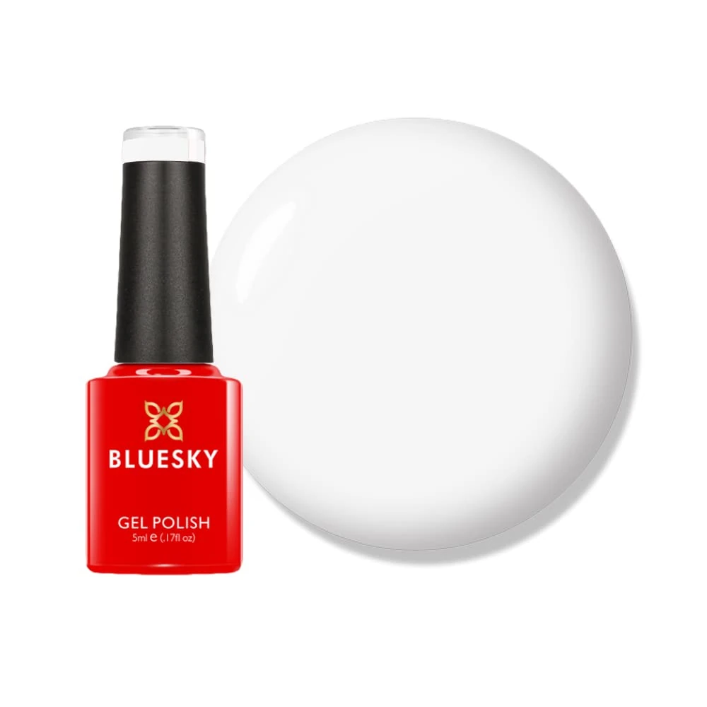 Bluesky Gel Nail Polish, Studio White - 80526, White, Long Lasting, Chip Resistant, 5ml (Requires Drying Under UV LED Lamp)