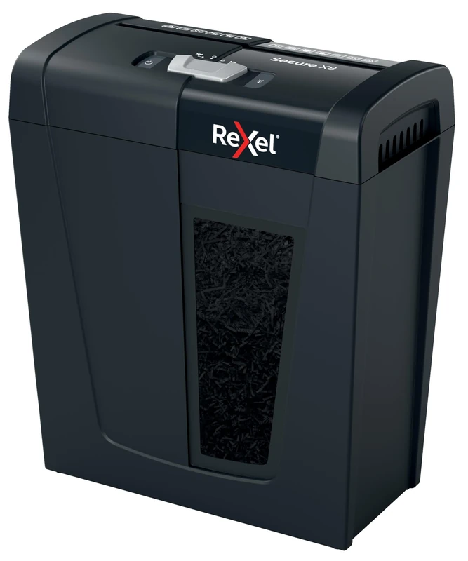 Rexel X8 Cross Cut Paper Shredder, Shreds 8 Sheets, P4 Security, Home/Home Office, 14 Litre Removable Bin, Quiet and Compact, Secure Range, 2020123