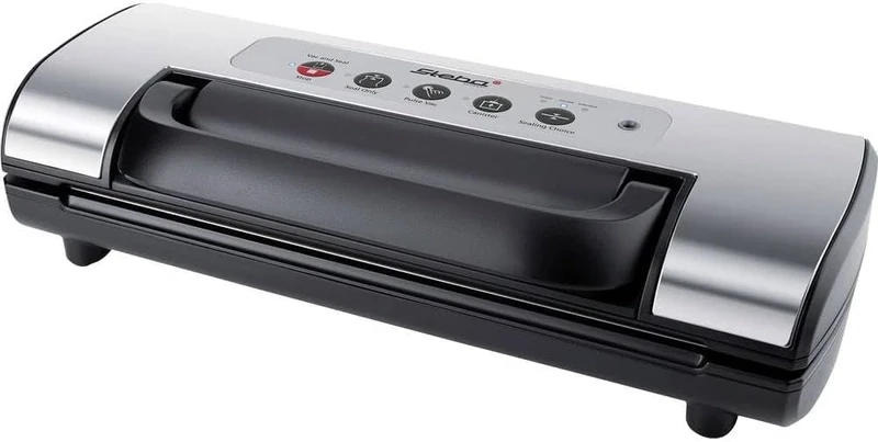 Steba VK 12 Powerful Vacuum Sealer with Double Weld Seam, for Films, Bags up to 30 cm Width, Suction Speed: 12 l/min, Black, Stainless Steel - 05-71-00