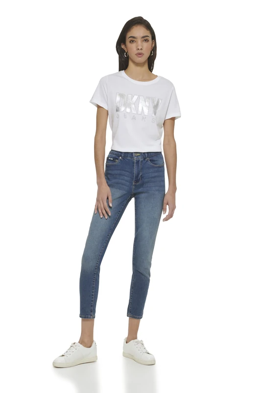 DKNY Women's E0rk0670, Bleeker Shaping Skinny Jeans, Medium WASH Denim, 30