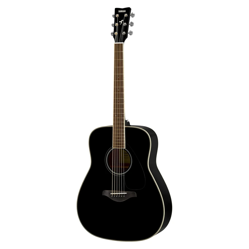YAMAHA FG820 Acoustic Guitar – Full-Size Dreadnought Body, Scale 24.96″, Solid Spruce Top, Mahogany Back and Sides, Rosewood Fingerboard, Steel Strings – Black