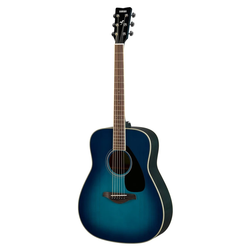 YAMAHA FG820 Acoustic Guitar – Full-Size Dreadnought Body, Scale 24.96″, Solid Spruce Top, Mahogany Back and Sides, Rosewood Fingerboard, Steel Strings – Sunset Blue
