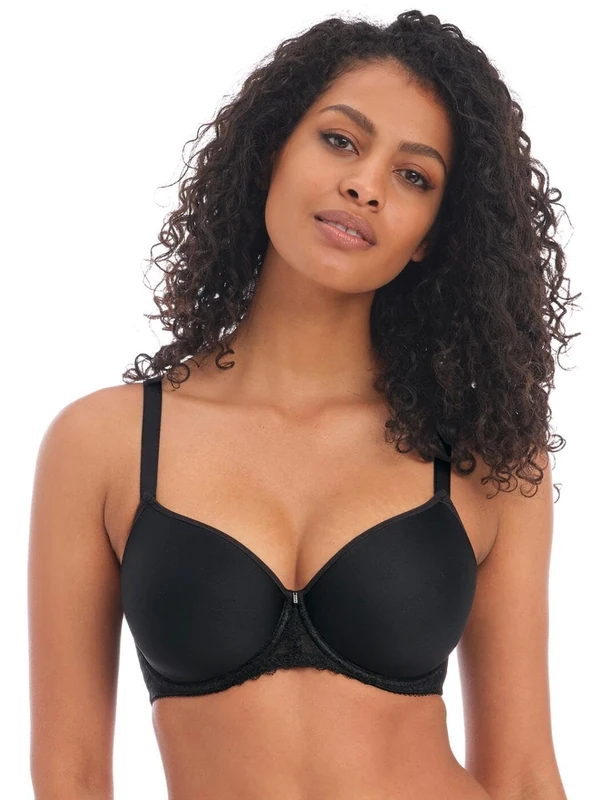 Freya Women's Signature Underwire Spacer T-Shirt Bra, Opaque, Black, 34E
