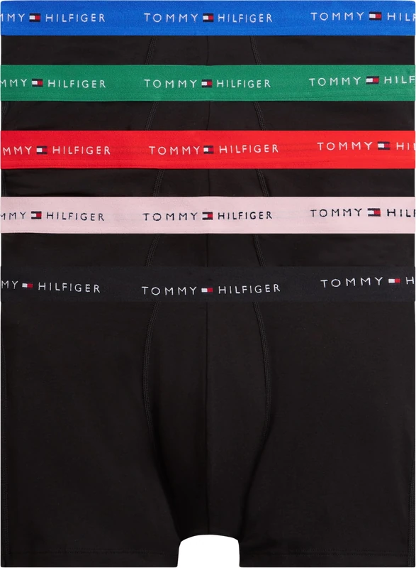 Tommy Hilfiger Men 5P Boxer Brief Wb UM0UM03751 Boxer Brief, RED (B//Blk/Fire Rd/Bon Pk/Alas Gr/No Bl), L