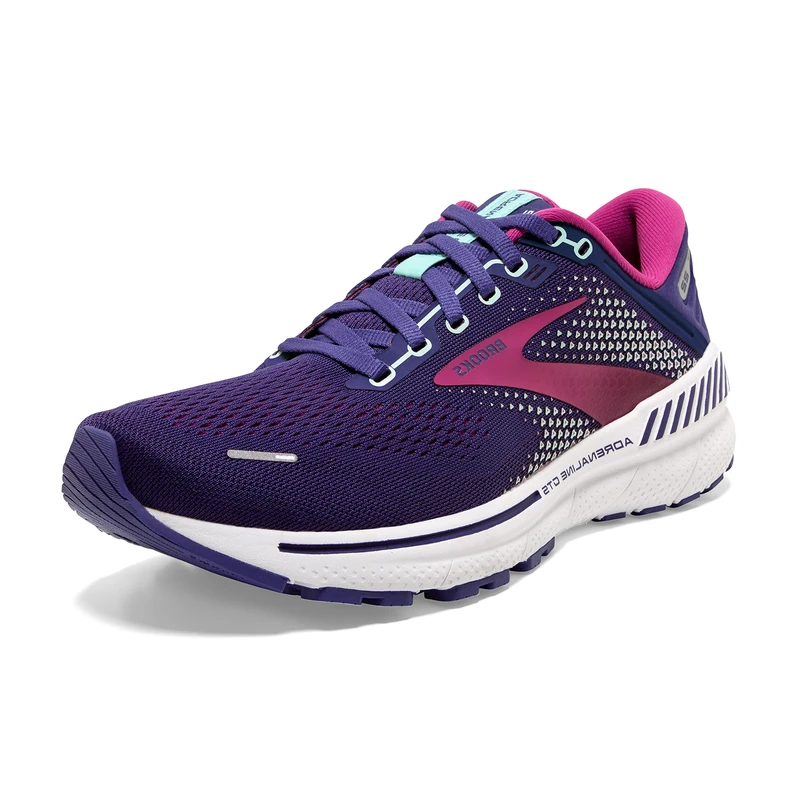 Brooks Adrenaline GTS 22 Women's Running Shoes, Navy/Yucca/Pink - 4 UK