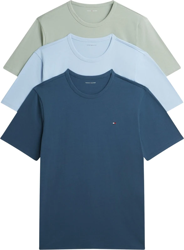 Tommy Hilfiger Men 3P Ss Tee Um0Um03870 S/S T-Shirt, Gold (Aegean Sea/Minty Grey/Chamb Blue), XL