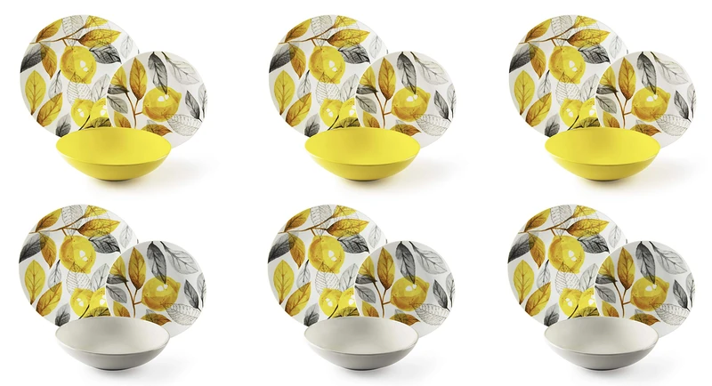 Excelsa Table Set 18 Pieces Lemon Grey