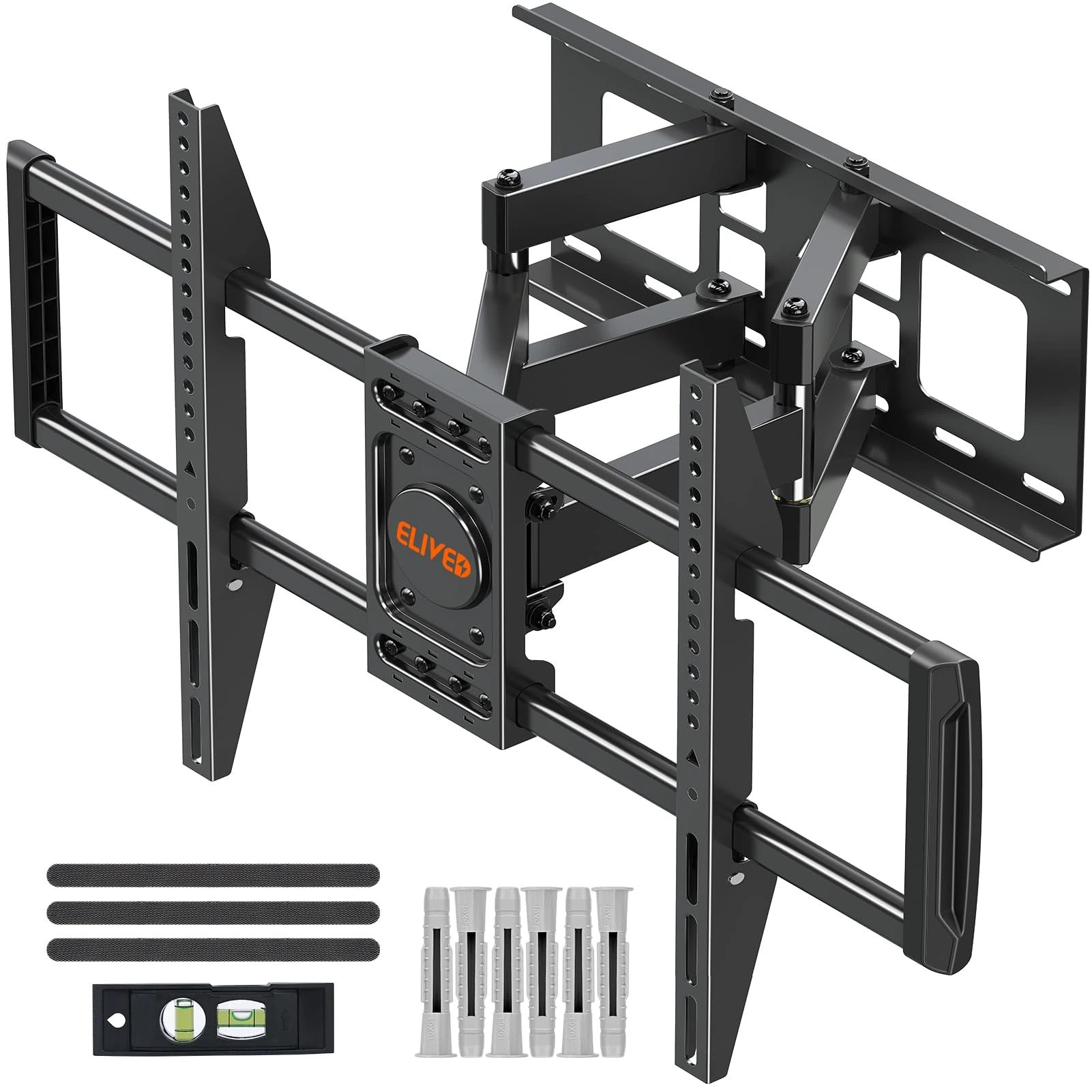 ELIVED TV Wall Bracket Tilt Swivel for Most 37"-84" Plasma, LCD, LED, OLED Flat/Curved TVs with Max VESA 600x400mm up to 45KG, Full Motion Wall Mount with Strong Articulating Arms, TV Mount EV015