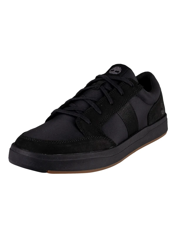 Timberland Men's Davis Square Fabric and Leather Oxford Basic Trainers, black, 11 UK - Image 1