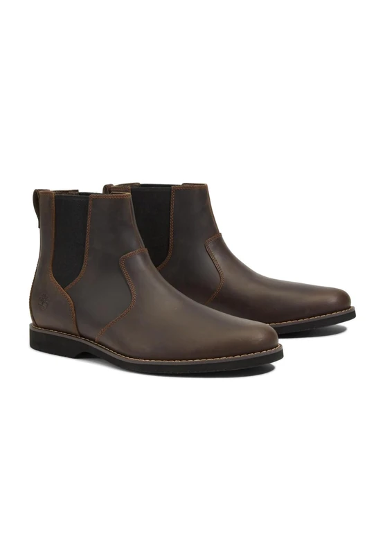 Timberland Men's Woodhull Chelsea Basic Boots, Dark Brown Full Grain, 9 UK