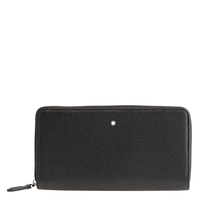 Montblanc Meisterstück Soft Grain Wallet 12cc with Zip Around Black, Black, Business