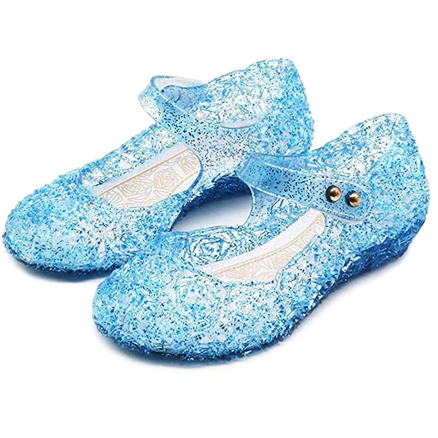 Princess Girls Shoes Cinderella Snow Queen Dress Up Shoes Halloween Cosplay Fancy Dress Up for Girls Blue