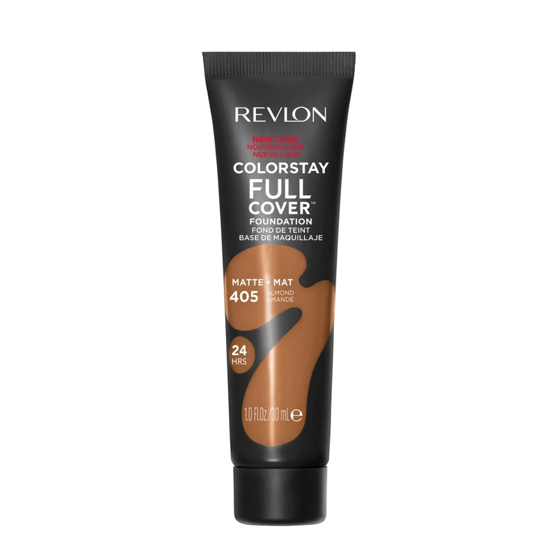 Revlon ColorStay Full Cover Longwear Matte Foundation, Heat & Sweat Resistant Lightweight Face Makeup, Almond (405), 30ml
