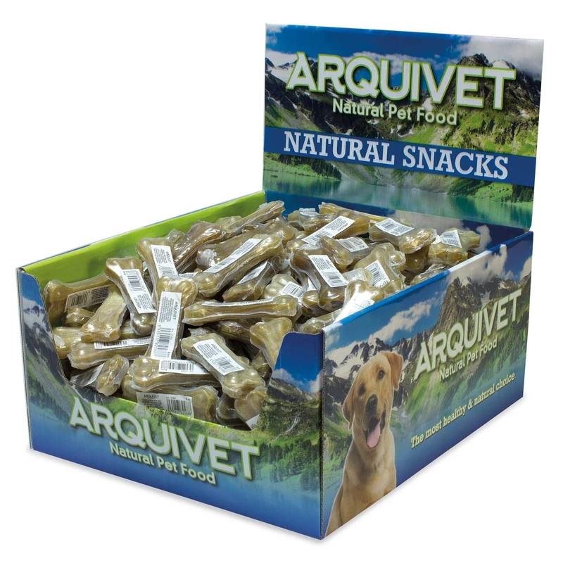 ARQUIVET 100% Natural Cowhide Pressed Bone for Dogs - 8 cm - Box of 150 Units - 3000 g - Natural Snacks - Treats, Rewards, Treats, Canine Treats