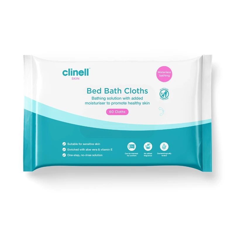 Clinell Skin Body Care Wipes - Pack of 8 - 60 per Pack (480 Wipes) - Easy to Use, Containing Aloe Vera. Dermatologically Tested, Alcohol-Free, Gentle pH Neutral Formula