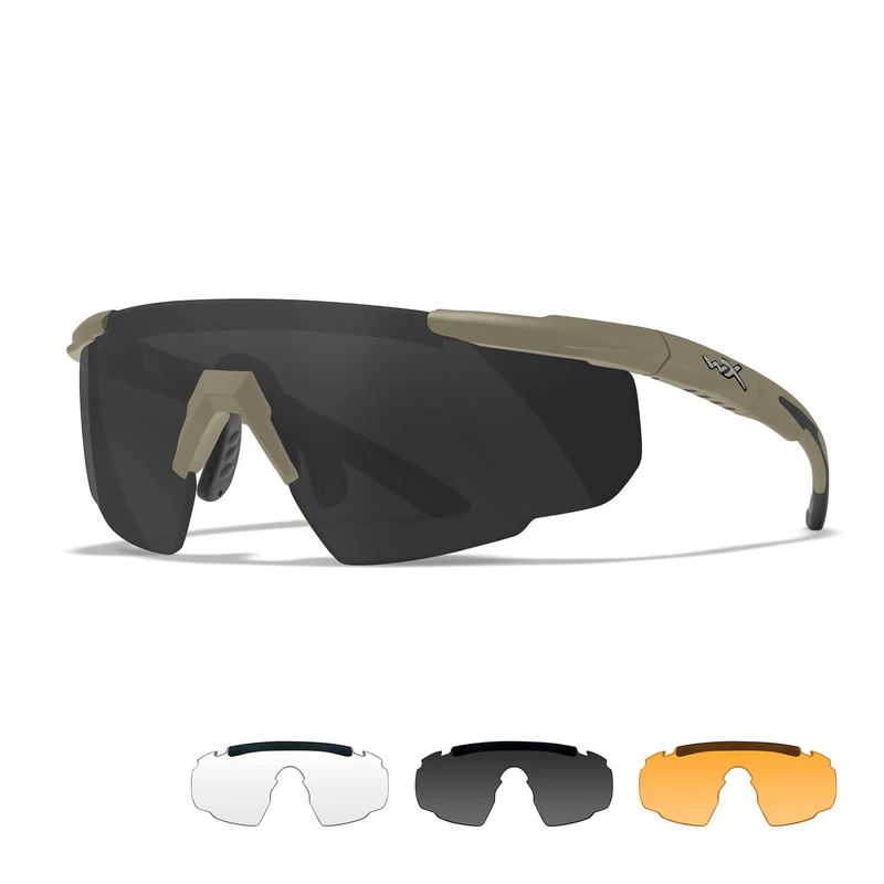 Wiley X │ Saber Advanced | Safety Glasses Men | Shooting Tactical Military Airsoft | Sport Sunglasses | Perfect for Running Biking Outdoor Hiking