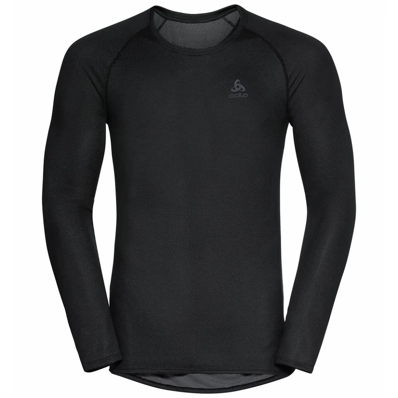 ODLO Men's Active F-Dry Light ECO Base Layer Top, Black, L