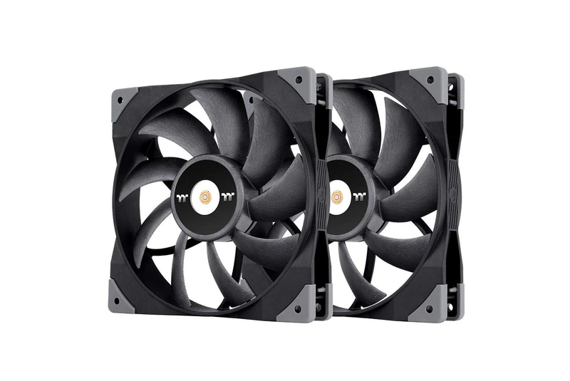 Thermaltake Toughfan 12 | 2x 12cm High Static Pressure Fans | PWM 2000 RPM | Quiet 33.2dBA | Steel Reinforced | Desktop & Laptop Compatible