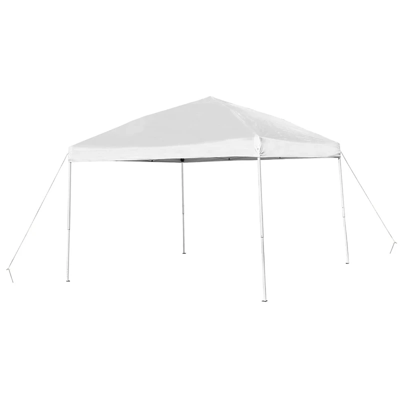 Flash Furniture Harris 10x10 White Outdoor Pop Up Event Slanted Leg Canopy Tent with Carry Bag