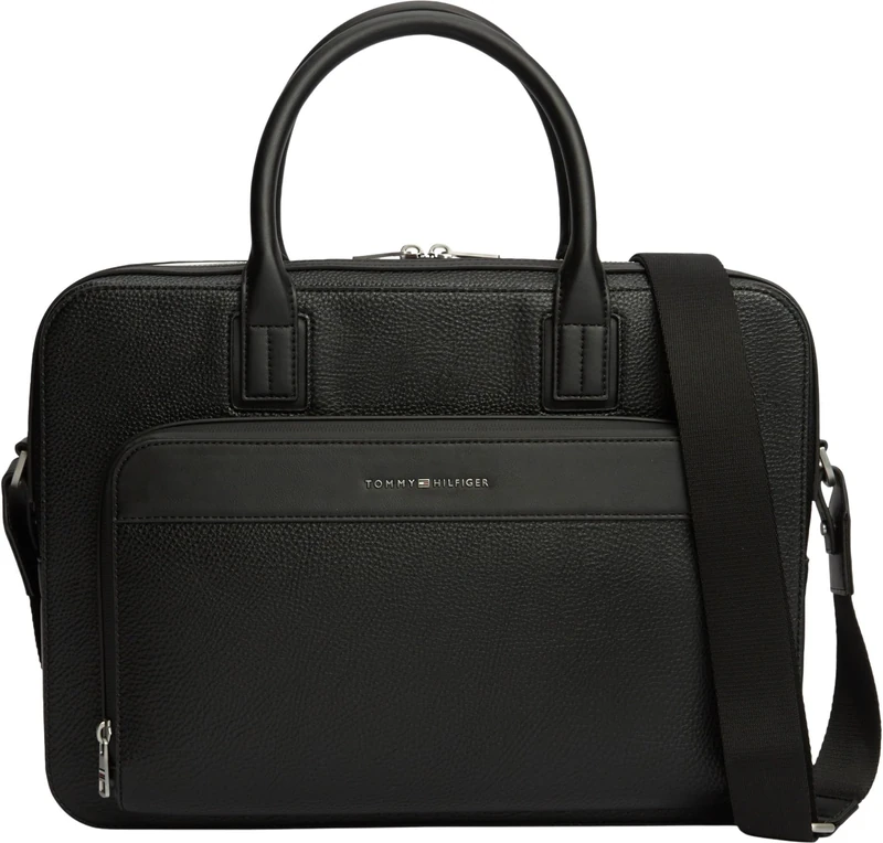 Tommy Hilfiger Men Th Central Slim Computer Bag AM0AM14730 Computer Bag, BLACK (Black), One Size