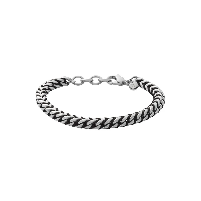 Skagen Men's Stainless Steel, leather or Beaded with Lobster clasp closure bracelet, Silver tone