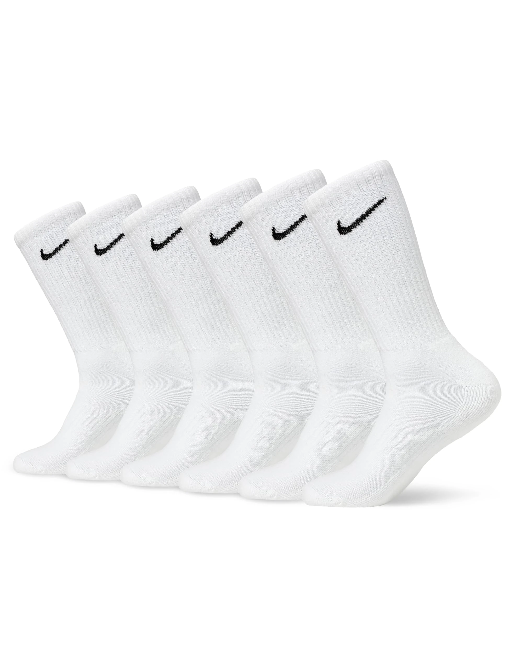 NIKE Men's U Nk Everyday Cush Crew 6pr-bd Socks, white/(black), S UK
