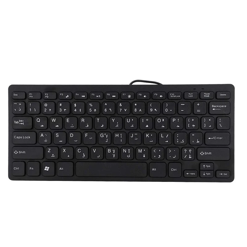 Arabic Keyboard, 78 keys USB Wired Arabic and English Keyboard for Laptop MAC Windows 10/8 / 7 / Vista/XP, Standard QWERTY Key Layout