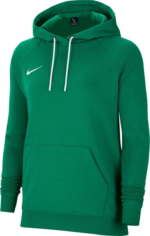 NIKE CW6957-302 W NK FLC PARK20 PO HOODIE Sweatshirt Women's PINE GREEN/WHITE/WHITE Size L