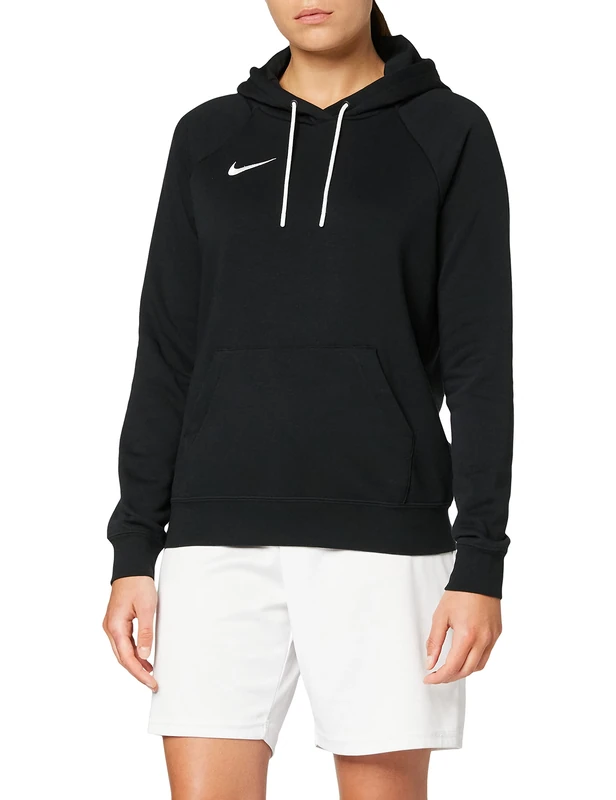 NIKE Women's Nk Flc Park20 Po Hoodie Sweatshirt, Black/White, S UK