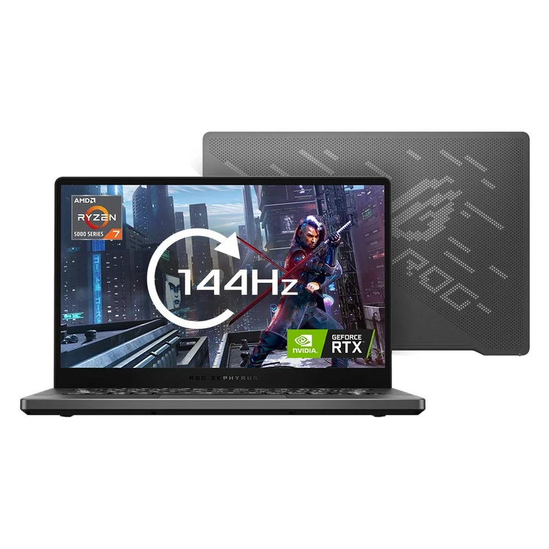 ASUS Zephyrus G14 GA401QM 14 inch Full HD 144Hz Gaming Laptop (AMD Ryzen 7-5800HS, Nvidia GeForce RTX 3060, 16GB RAM, 1TB SSD, Windows 10) With LED lighting, Grey with LED