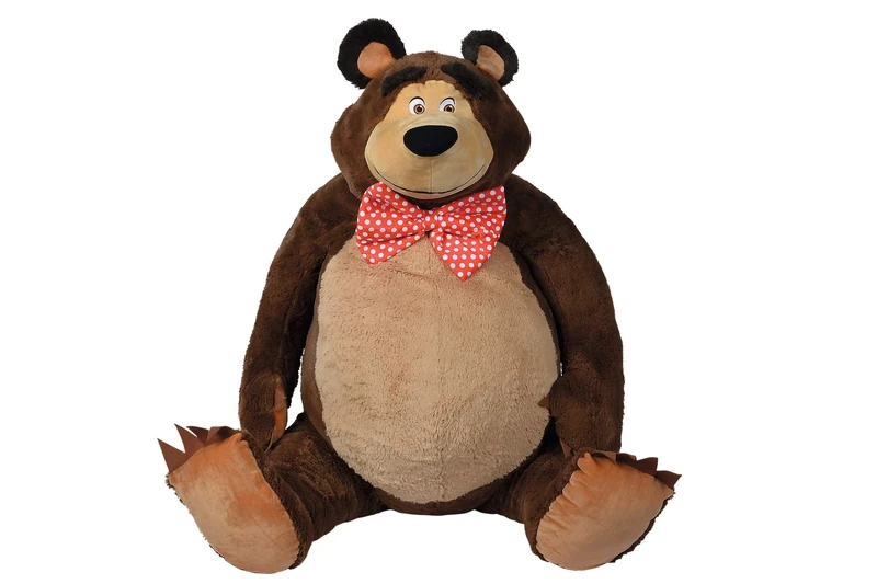 Simba 109301096 Mascha and the Bear XXL Plush Bear 150 cm Cuddly Soft with Bow Giant Giant Cuddly Toy Large Plush Toy Suitable for Children from 3 Years
