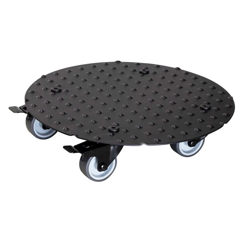 WAGNER design yourself Plant trolley ALASKA Ø 30 x 7,5 cm I Flower trolley for indoor + outdoor use made of aluminium I 2 total breaks I Load capacity 150 kg I Made in Germany - 20700701,Black