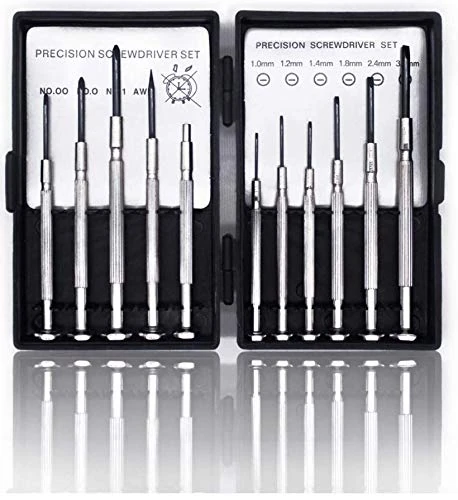 TIJAR 11Pcs Mini Screwdriver Set, Precision Screwdrivers with Mini Pocket Size Carrying Case, Perfect for Glasses, Watches, Remotes and Computers