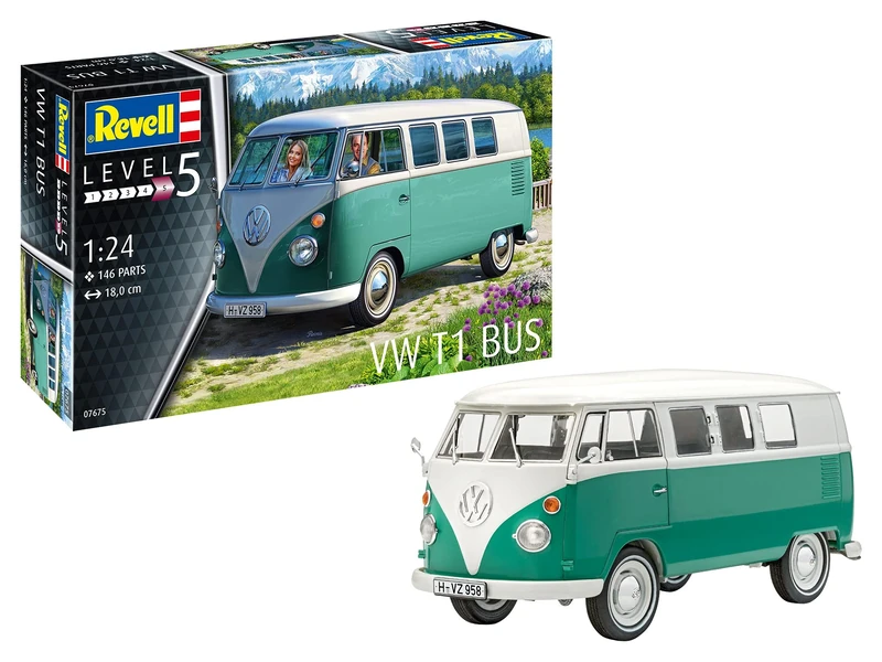 Revell 07675 VW T1 Bus 1:24 Scale Unbuilt/Unpainted Plastic Model Kit