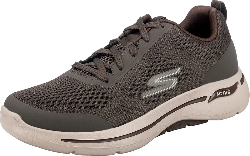 Skechers Men's Go Walk Arch Fit Idyllic Sneaker,Taupe Textile Synthetic Trim,9 UK