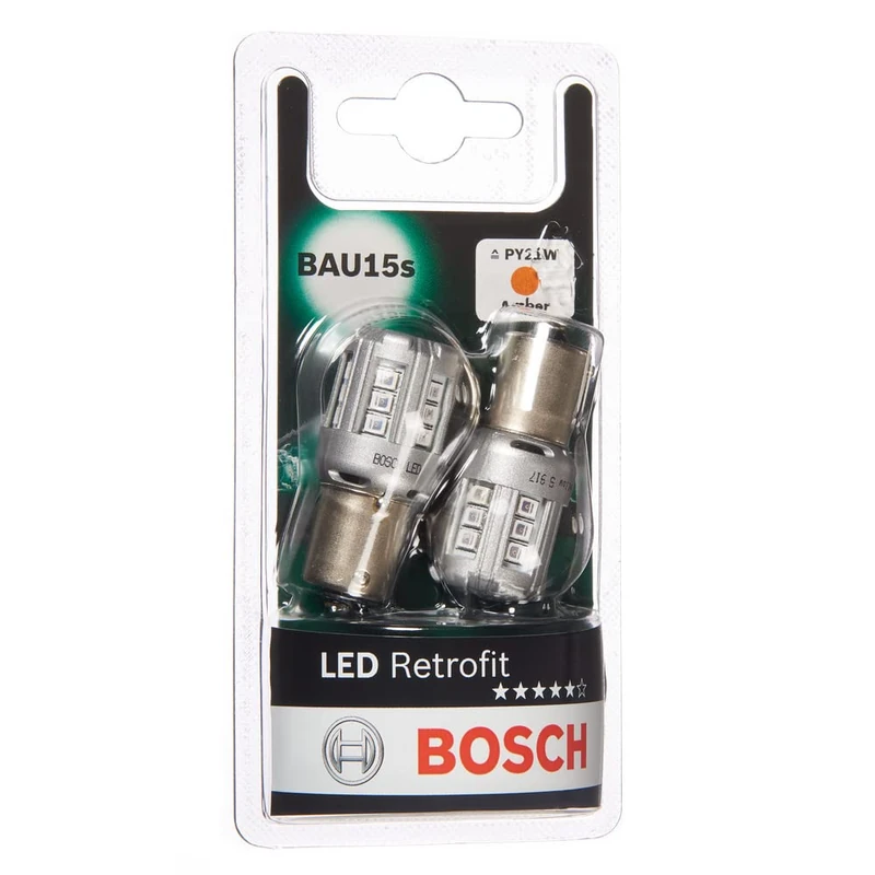 Bosch -PY21W (- 581) LED Retrofit Car Light Bulbs - 12 V 1 W BAU15s - 2 Bulbs