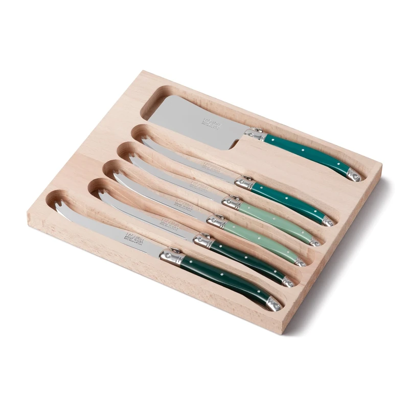 Andre Verdier 6-Piece Laguiole Cheese Knife Set with Tray - Image 1