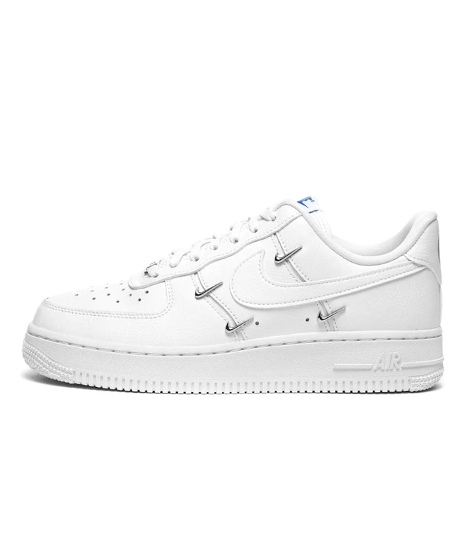 NIKE CT1990-100 Air Force 1 '07 LX Women White/White-Hyper Royal-Black UK 4
